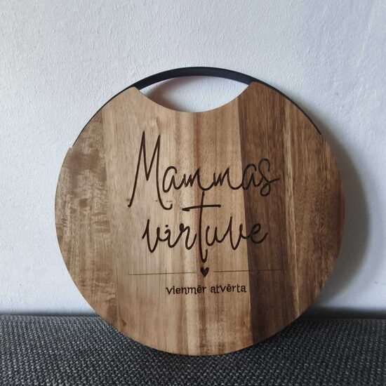 Virtuves dēlis ar metāla rokturi Mammas virtuve vienmēr atvērta - Brāķis